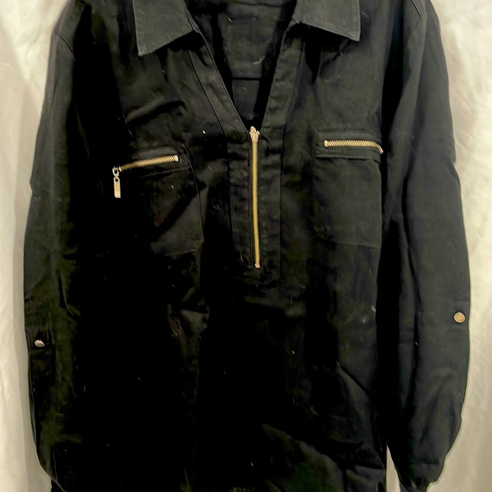 black linen blouse used 2 times size XL